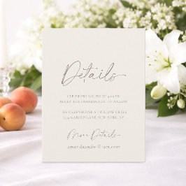 Minimal Wedding Details Card Kaart