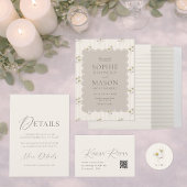 Minimal Wedding Details Card | Neutral Classic Kaart