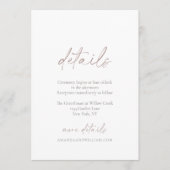 Minimal Wedding Details Card with Soft Calligraphy Kaart (Voorkant)