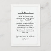 Minimal Wedding Details Enclosure Card Informatiekaartje (Voorkant)
