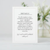 Minimal Wedding Details Enclosure Card Informatiekaartje (Staand voorkant)