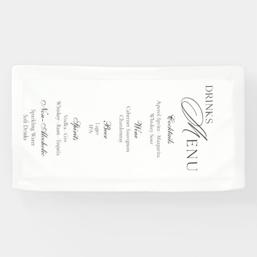 Minimal Wedding Drinks Menu Banner (Horizontaal)