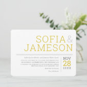 MINIMAL WEDDING eenvoudig modern type grijze moste Kaart (Staand voorkant)