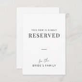 Minimal Wedding Family Reserved Row Tag (Voorkant / Achterkant)