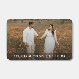 Minimal Wedding Favor Names Date Photo Matchbox