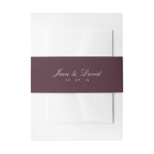 Minimal Wedding Invitation Belly Band - Bourgogne Uitnodigingen Wikkel (Voorkant Voorbeeld)