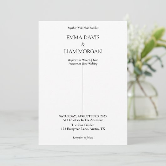 Minimal Wedding Invitation card Kaart (Staand voorkant)