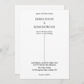 Minimal Wedding Invitation card Kaart (Voorkant / Achterkant)