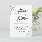 Minimal wedding invitation card kaart (Staand voorkant)