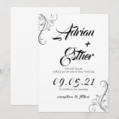 Minimal wedding invitation card kaart (Voorkant / Achterkant)