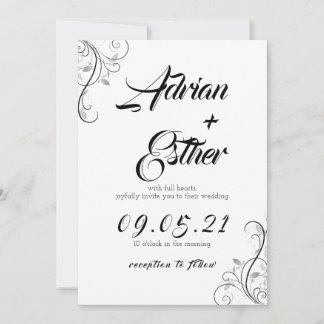 Minimal wedding invitation card kaart