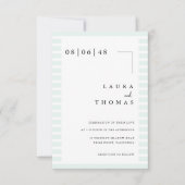 Minimal Wedding Invitation Card with Stripe Border Kaart (Voorkant)