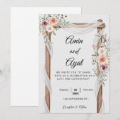 Minimal Wedding Invitation Template | Classic Scr Feestdagenkaart (Voorkant / Achterkant)