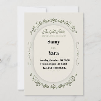 Minimal Wedding Invitation Template | Classic Scri Feestdagenkaart