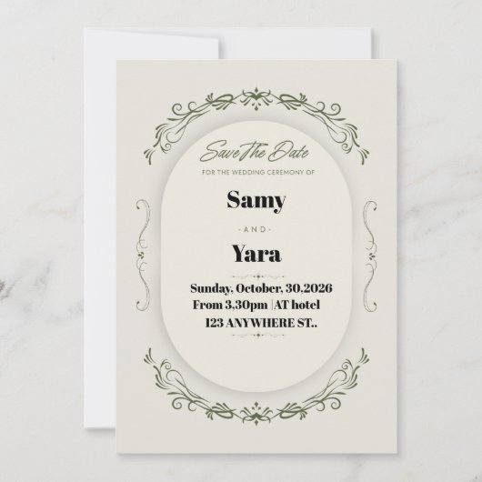 Minimal Wedding Invitation Template | Classic Scri Feestdagenkaart (Voorkant)