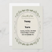 Minimal Wedding Invitation Template | Classic Scri Feestdagenkaart (Voorkant / Achterkant)