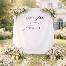 Minimal Wedding Photo Backdrop “A Simple Yes”  Wandkleed
