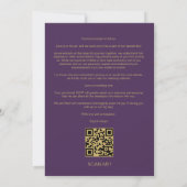 Minimal Wedding Purple & Gold 4-Photos Collage Save The Date (Achterkant)