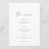 Minimal Wedding Reception Menu with Thank You Card Kaart (Voorkant)