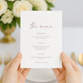 Minimal Wedding Reception Menu with Thank You Card Kaart