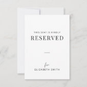 Minimal Wedding Reserved Seating Tag (Voorkant)