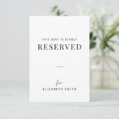 Minimal Wedding Reserved Seating Tag (Staand voorkant)