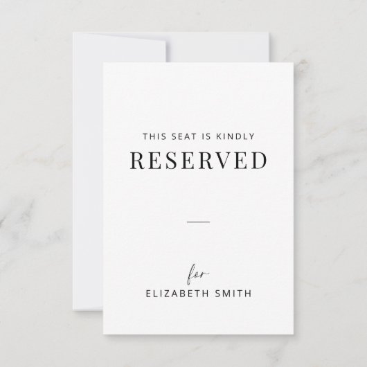 Minimal Wedding Reserved Seating Tag (Achterkant)
