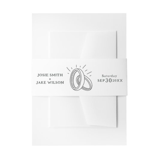 Minimal Wedding Rings Uitnodigingen Wikkel (Voorkant Voorbeeld)
