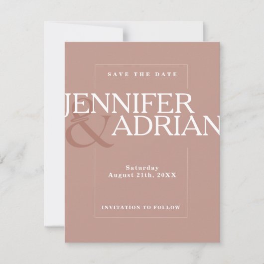Minimal Wedding Save the Date Kaarten (Voorkant)