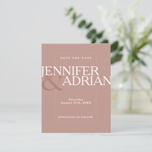 Minimal Wedding Save the Date Kaarten (Staand voorkant)