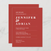 Minimal Wedding Save the Date Kaarten (Voorkant / Achterkant)