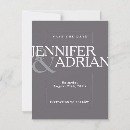 Minimal Wedding Save the Date Kaarten (Voorkant)