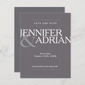 Minimal Wedding Save the Date Kaarten (Voorkant / Achterkant)