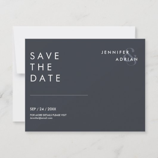 Minimal Wedding Save the Date Kaarten (Voorkant)