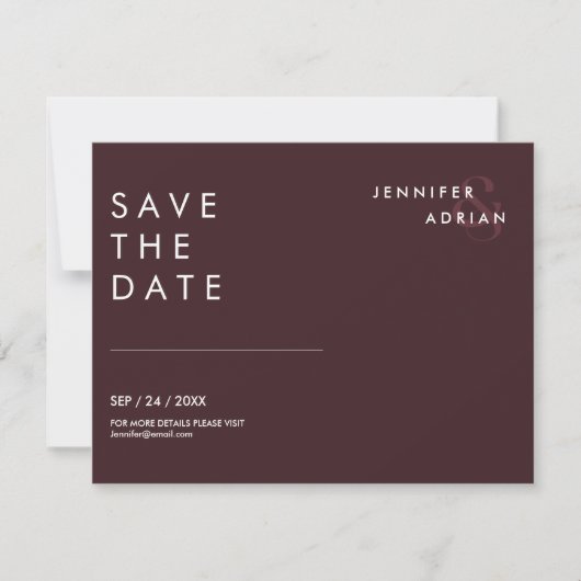 Minimal Wedding Save the Date Kaarten (Voorkant)