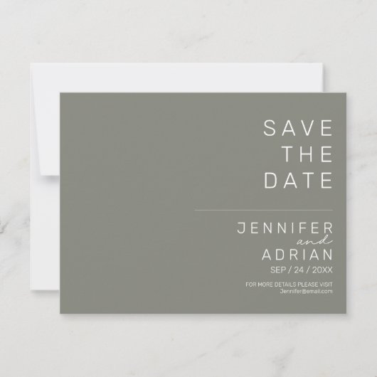 Minimal Wedding Save the Date Kaarten (Voorkant)