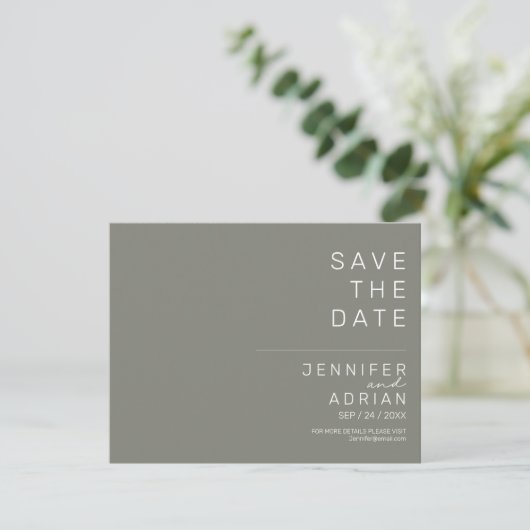 Minimal Wedding Save the Date Kaarten (Staand voorkant)