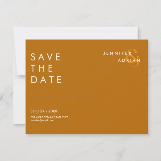 Minimal Wedding Save the Date Kaarten (Voorkant)