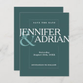 Minimal Wedding Save the Date Kaarten (Voorkant / Achterkant)