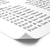 Minimal Wedding Seating Chart Poster (Hoek)