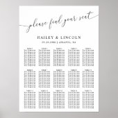 Minimal Wedding Seating Chart Poster (Voorkant)