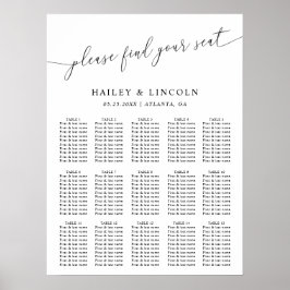 Minimal Wedding Seating Chart Poster