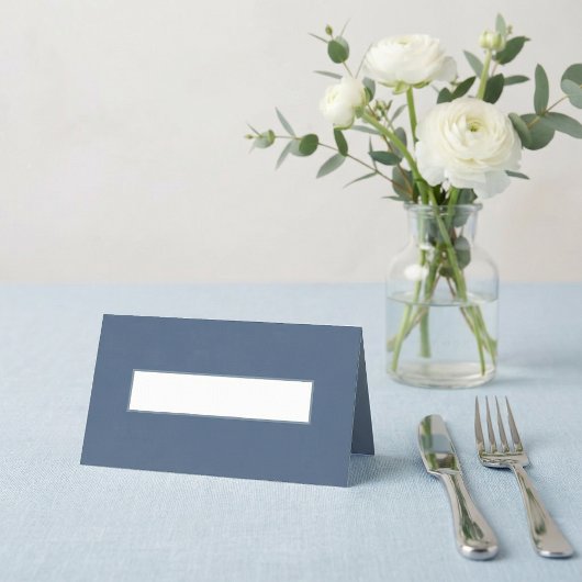 Minimal Wedding slate blue modern blank place card Plaatskaartje
