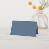 Minimal Wedding slate blue modern blank place card Plaatskaartje (Achterkant)