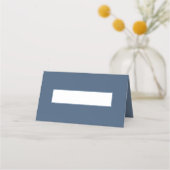 Minimal Wedding slate blue modern blank place card Plaatskaartje (Voorkant)