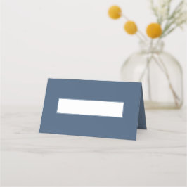 Minimal Wedding slate blue modern blank place card Plaatskaartje