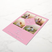 Minimal Wedding Soft Blush Pink & Silver 4-Photos  Folie Uitnodiging (Gedraaid)
