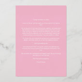 Minimal Wedding Soft Blush Pink & Silver 4-Photos  Folie Uitnodiging (Achterkant)