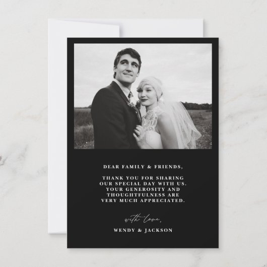 Minimal Wedding Thank You Photo Stack Card  Save The Date (Achterkant)