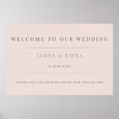 Minimal Wedding Warm Blush Poster (Voorkant)